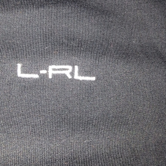 Lauren Ralph Lauren Black Zip Up Sweater with Sporty Stripes - Picture 2 of 10